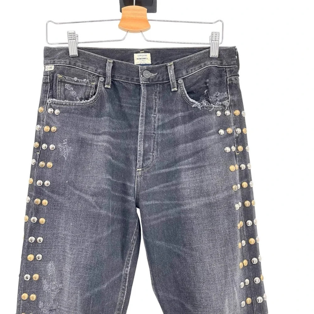 Citizens of Humanity Gia Jeans Studded Dark Tempest Black Denim Size 29 - Picture 5 of 12